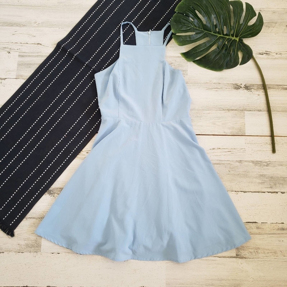 Lulu's| Call To Charms Light Blue Skater Dress Size Small